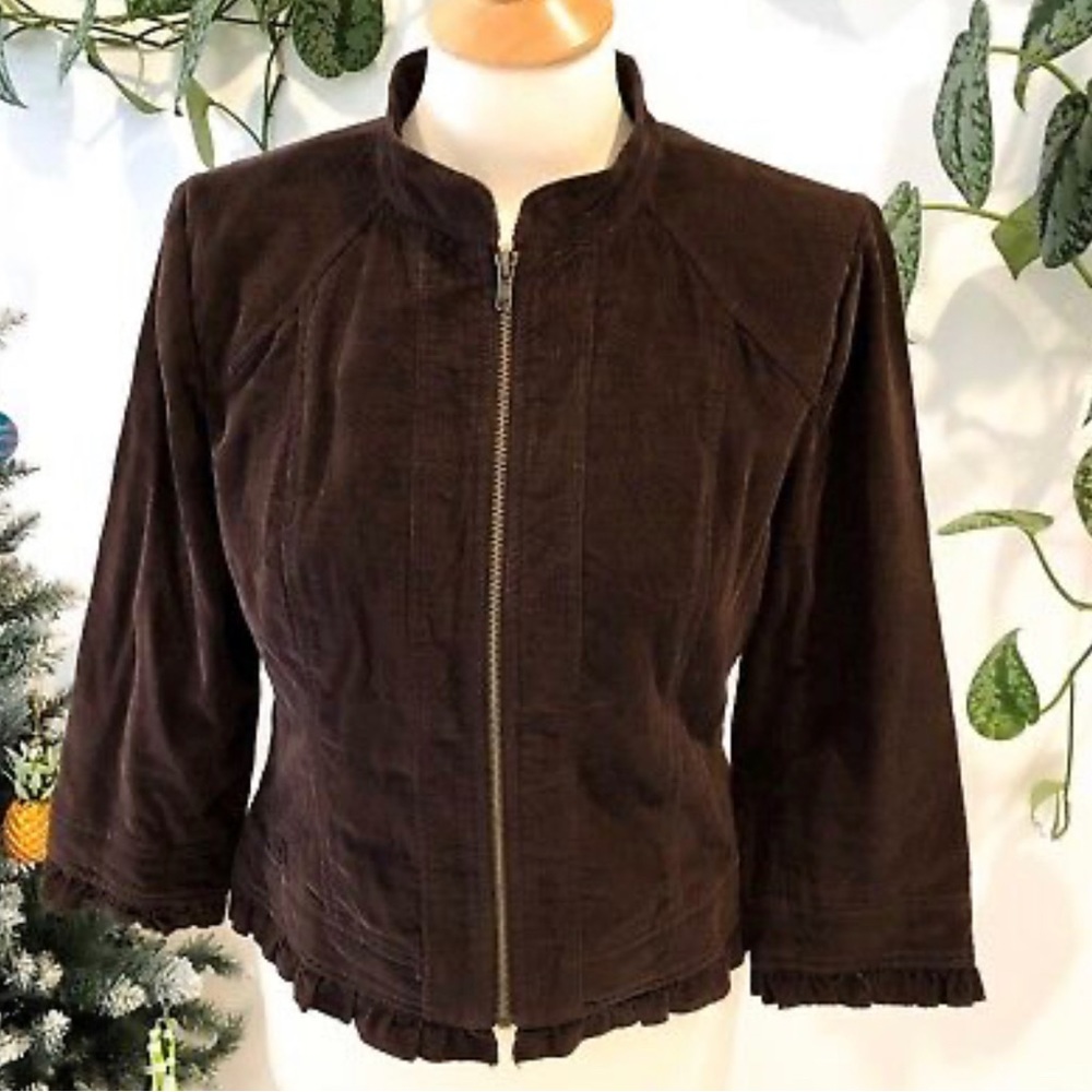 SANDRO Women's Brown Corduroy Evening Jacket Size M